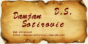 Damjan Sotirović vizit kartica